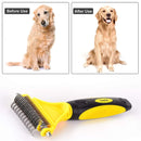 Dual-Sided Dematting Rake – Stainless Steel Grooming Comb for Dogs & Cats