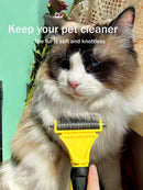 Dual-Sided Dematting Rake – Stainless Steel Grooming Comb for Dogs & Cats