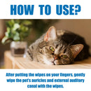 Pet Ear Cleaning Wipes – Gentle Earwax & Odour Control Tissues for Dogs & Cats (50pcs)