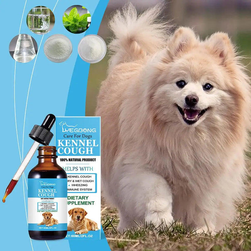 Herbal Cough Relief Drops – Natural Respiratory & Immune Support Supplement for Dogs & Cats (60ml)