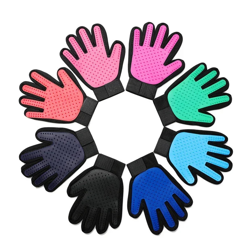 Silicone Pet Grooming Gloves – 2-in-1 Hair Removal & Bathing Gloves for Dogs and Cats