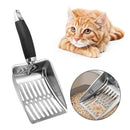 Stainless Steel Cat Litter Scoop – Heavy-Duty Long Handle Metal Poop Shovel (Low Dust, Easy Clean)