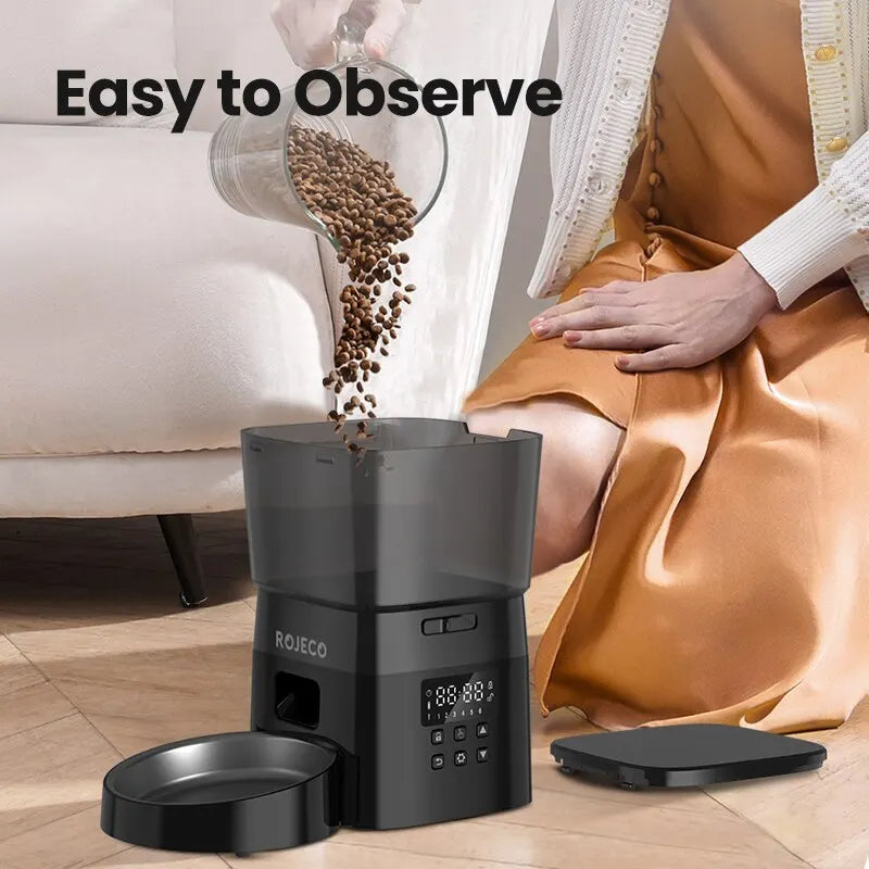 ROJECO Automatic Pet Feeder – Smart Portion Control Dispenser for Cats & Dogs