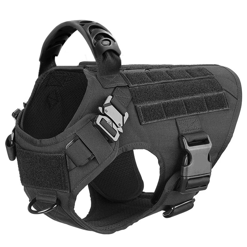 Tactical Harness Set includes a padded vest, leash and Molle pouches — perfect for training, walking and working dogs.