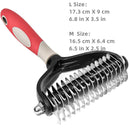 Dual-Sided Dematting Rake – Stainless Steel Grooming Comb for Dogs & Cats