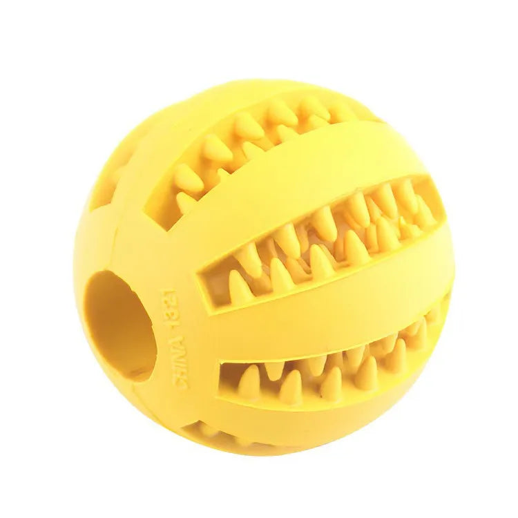 Treat Dispensing Chew Ball – Non-Toxic Rubber Toy for Dogs & Puppies (Tooth-Cleaning Design)