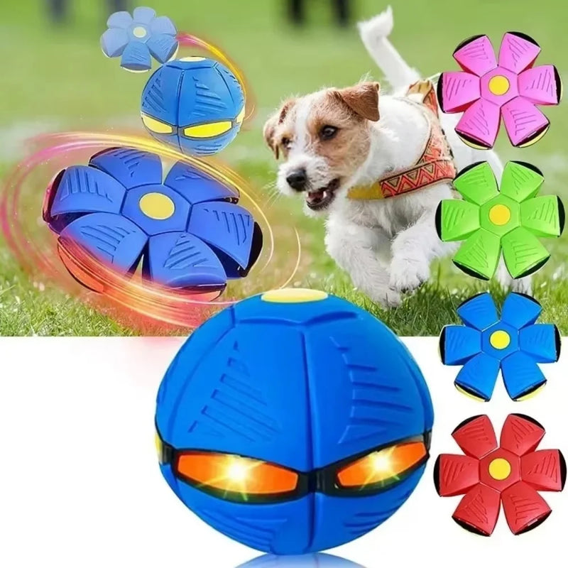 Flying Saucer Bouncing Ball – Durable Transforming Fetch Toy for Active Dogs