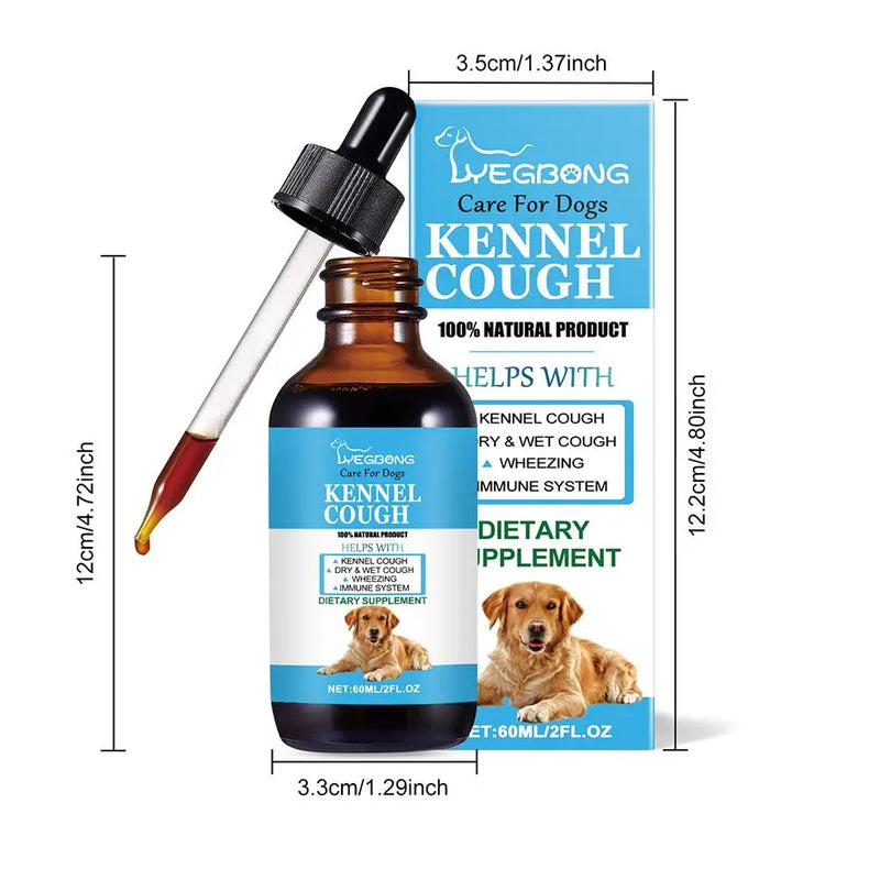 Herbal Cough Relief Drops – Natural Respiratory & Immune Support Supplement for Dogs & Cats (60ml)