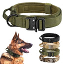 Tactical Dog Collar – Heavy-Duty Adjustable Nylon Collar with Metal Buckle for Medium & Large Dogs