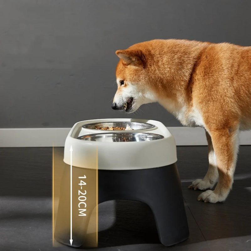 Elevated Double Feeder – Anti-Spill Stainless Steel Bowls with Raised Stand for Cats & Dogs