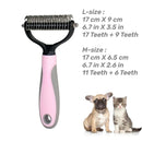 Dual-Sided Dematting Rake – Stainless Steel Grooming Comb for Dogs & Cats