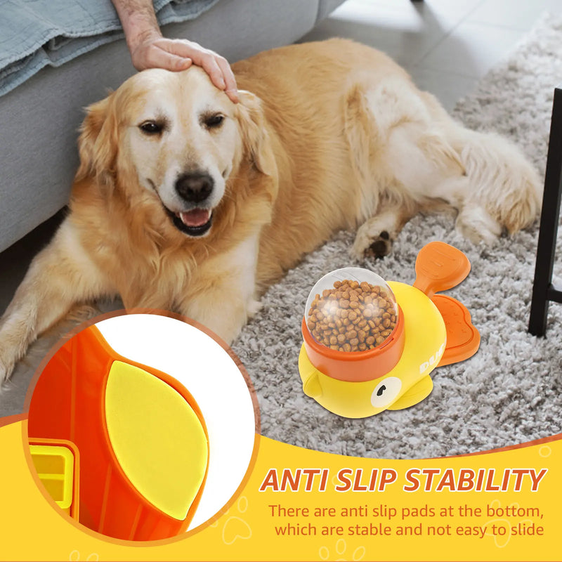 Duck-Shaped Interactive Slow Feeder – Washable Food Dispenser Toy for Dogs (3 Outlet Sizes)