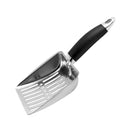 Stainless Steel Cat Litter Scoop – Heavy-Duty Long Handle Metal Poop Shovel (Low Dust, Easy Clean)