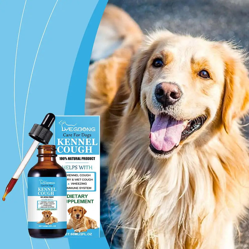 Herbal Cough Relief Drops – Natural Respiratory & Immune Support Supplement for Dogs & Cats (60ml)