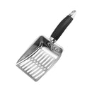 Stainless Steel Cat Litter Scoop – Heavy-Duty Long Handle Metal Poop Shovel (Low Dust, Easy Clean)