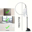 Interactive Feather Wand – Cat Teaser Toy with Bell & Suction Cup Base for Endless Playtime