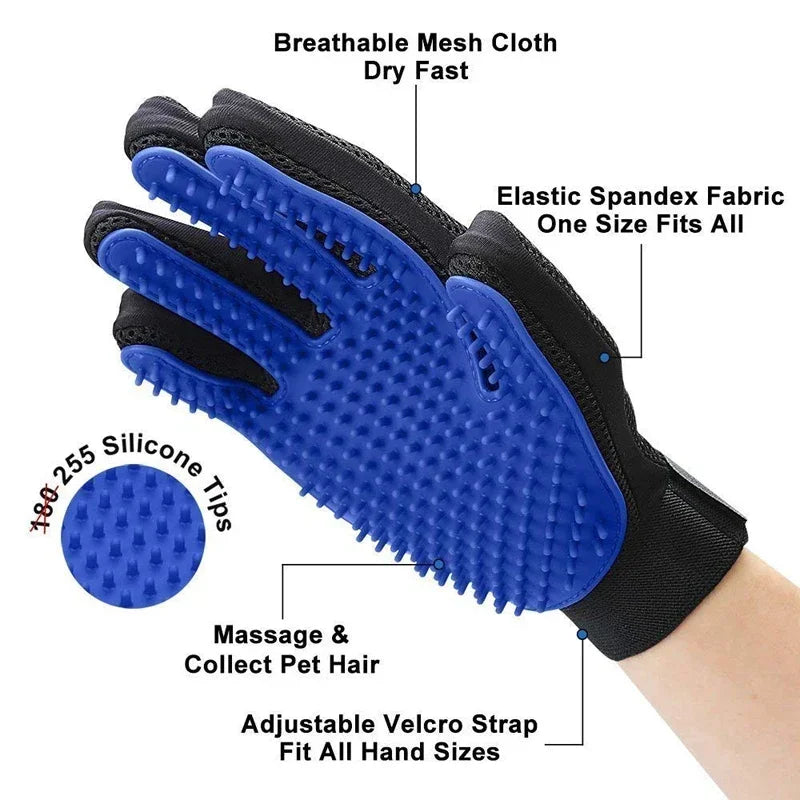 Silicone Pet Grooming Gloves – 2-in-1 Hair Removal & Bathing Gloves for Dogs and Cats