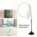 Interactive Feather Wand – Cat Teaser Toy with Bell & Suction Cup Base for Endless Playtime