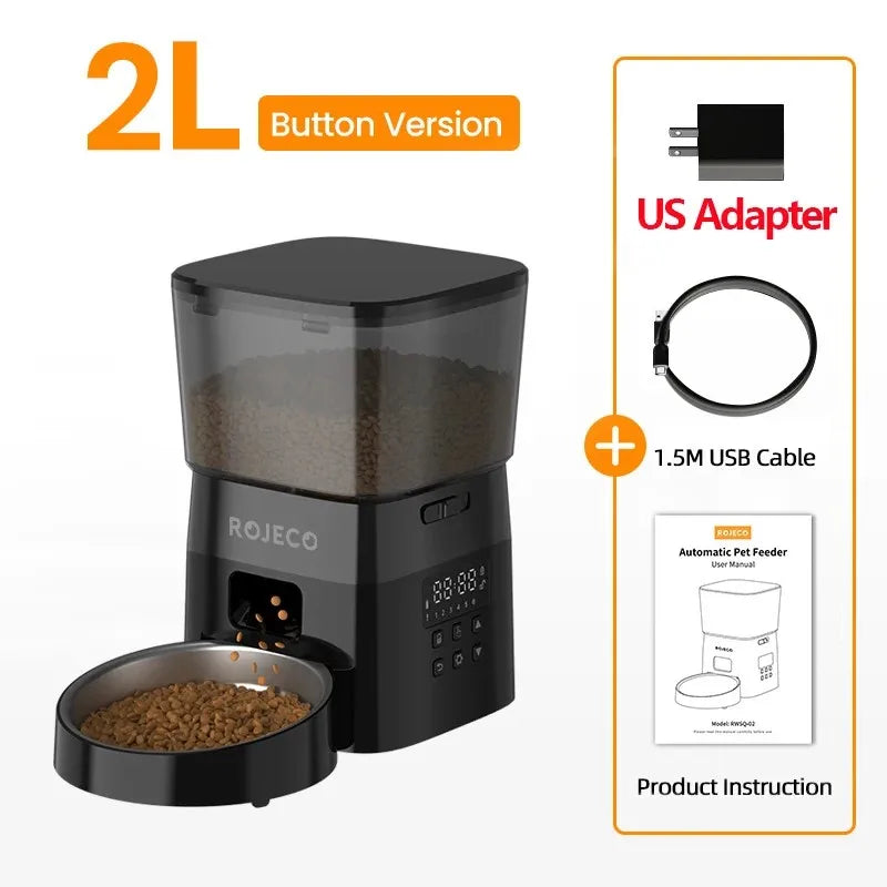 ROJECO Automatic Pet Feeder – Smart Portion Control Dispenser for Cats & Dogs