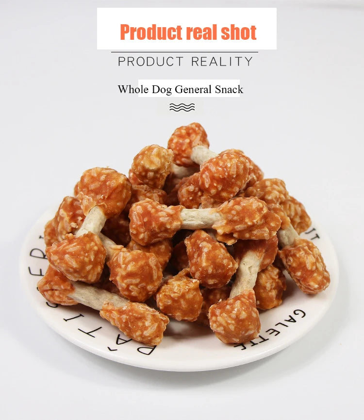 Chicken Dumbbells combine real chicken with calcium-rich chew sticks — supporting strong