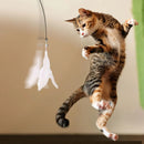 Interactive Feather Wand – Cat Teaser Toy with Bell & Suction Cup Base for Endless Playtime
