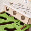 Pet Cat Puzzle Maze — Interactive Felt Toy Box with Bell Balls