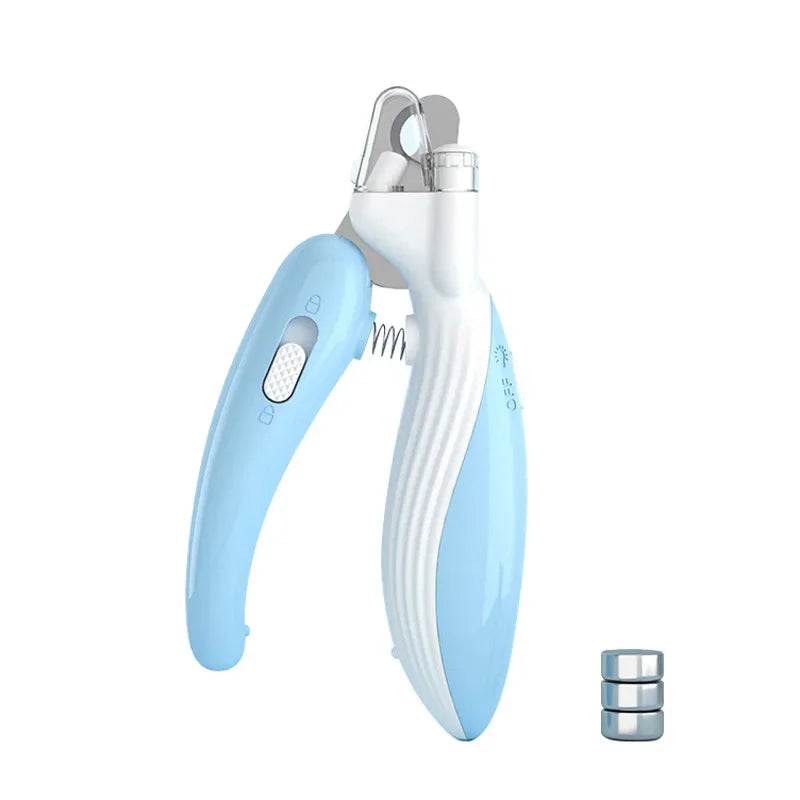 LED Nail Clippers – Safe Claw Trimmer for Cats, Dogs & Rabbits (Stainless Steel, Battery Included)