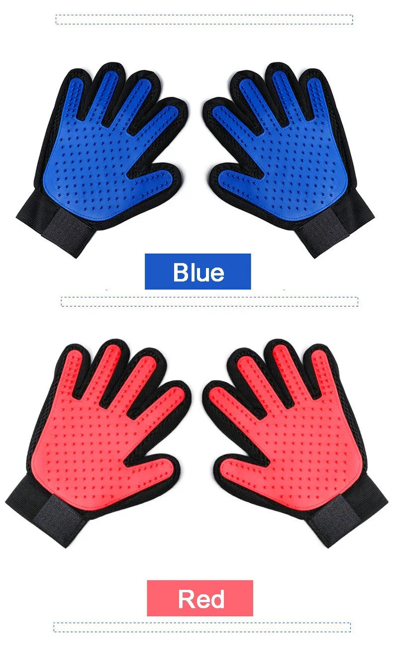 Silicone Pet Grooming Gloves – 2-in-1 Hair Removal & Bathing Gloves for Dogs and Cats