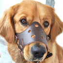 Adjustable PU Leather Dog Muzzle – Breathable Anti-Bark & Anti-Bite Muzzle for Small to Large Dogs
