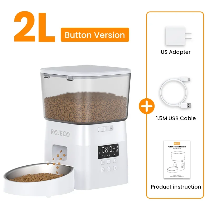 ROJECO Automatic Pet Feeder – Smart Portion Control Dispenser for Cats & Dogs