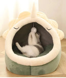 Foldable Cat Tent Bed – Soft Indoor Cave Bed for Cats & Small Dogs (Washable, Self-Warming)