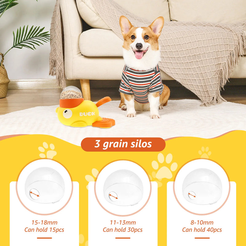 Duck-Shaped Interactive Slow Feeder – Washable Food Dispenser Toy for Dogs (3 Outlet Sizes)