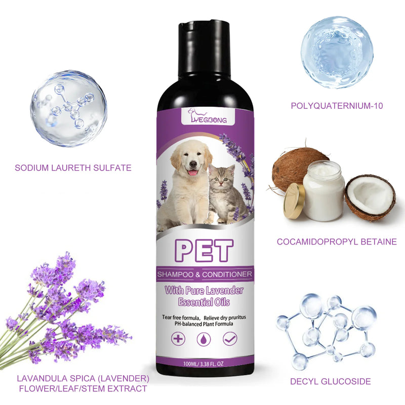 Natural Lavender Pet Shampoo – Soothing, Moisturising & pH-Balanced Formula for Dogs & Cats