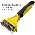 Dual-Sided Dematting Rake – Stainless Steel Grooming Comb for Dogs & Cats