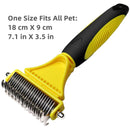 Dual-Sided Dematting Rake – Stainless Steel Grooming Comb for Dogs & Cats