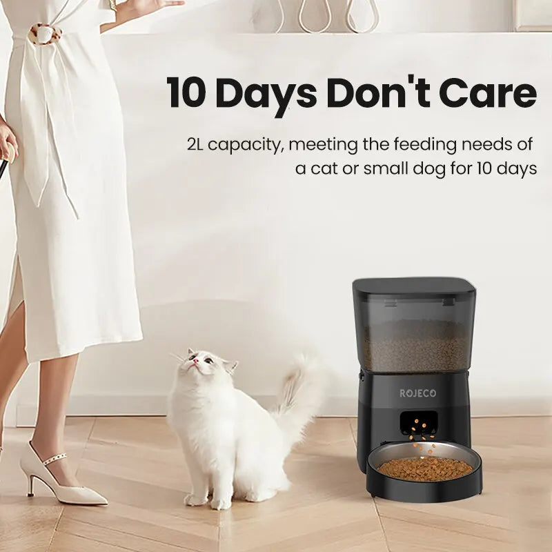 ROJECO Automatic Pet Feeder – Smart Portion Control Dispenser for Cats & Dogs
