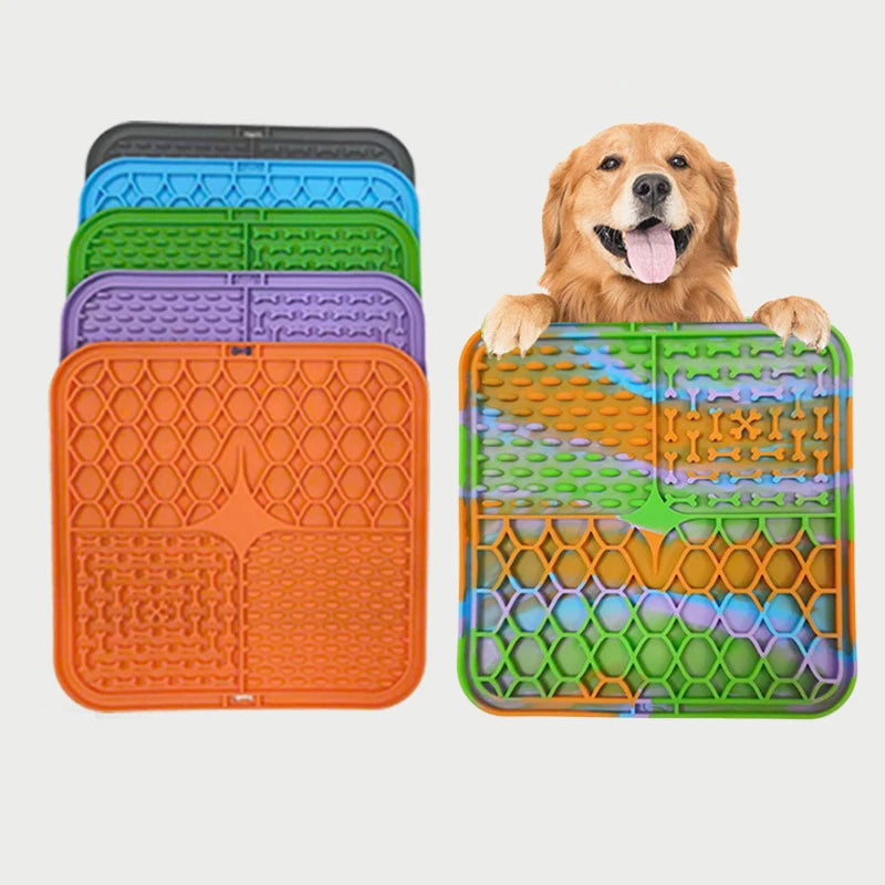 Lick Mat – Silicone Slow Feeder & Bath Distraction Pad for Dogs (Non-Slip Suction Design)