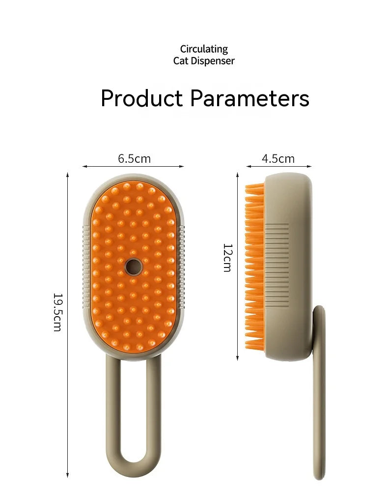 4-in-1 Electric Spray Grooming Brush – Anti-Static, Hair Removal & Massage Comb for Cats & Dogs