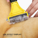 Dual-Sided Dematting Rake – Stainless Steel Grooming Comb for Dogs & Cats