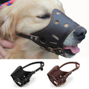 Adjustable PU Leather Dog Muzzle – Breathable Anti-Bark & Anti-Bite Muzzle for Small to Large Dogs
