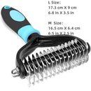 Dual-Sided Dematting Rake – Stainless Steel Grooming Comb for Dogs & Cats