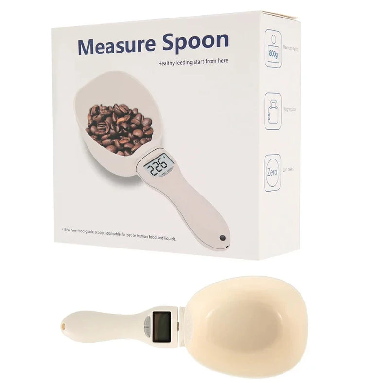 Digital Measuring Scoop – LED Pet Food Scale Spoon for Cats & Dogs (800g Capacity)