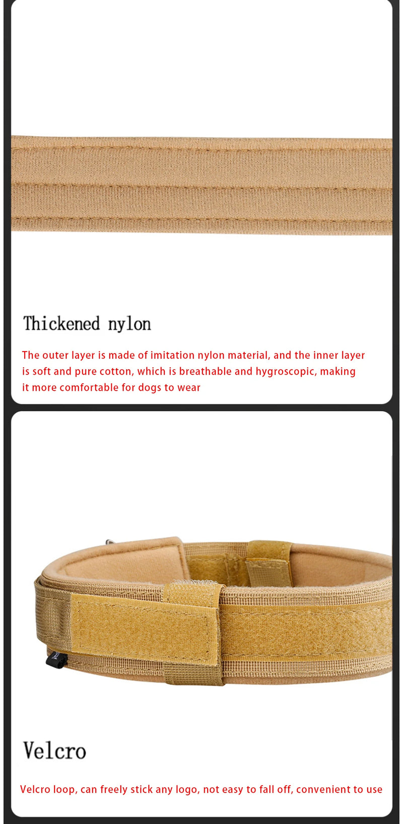 Tactical Dog Collar – Heavy-Duty Adjustable Nylon Collar with Metal Buckle for Medium & Large Dogs