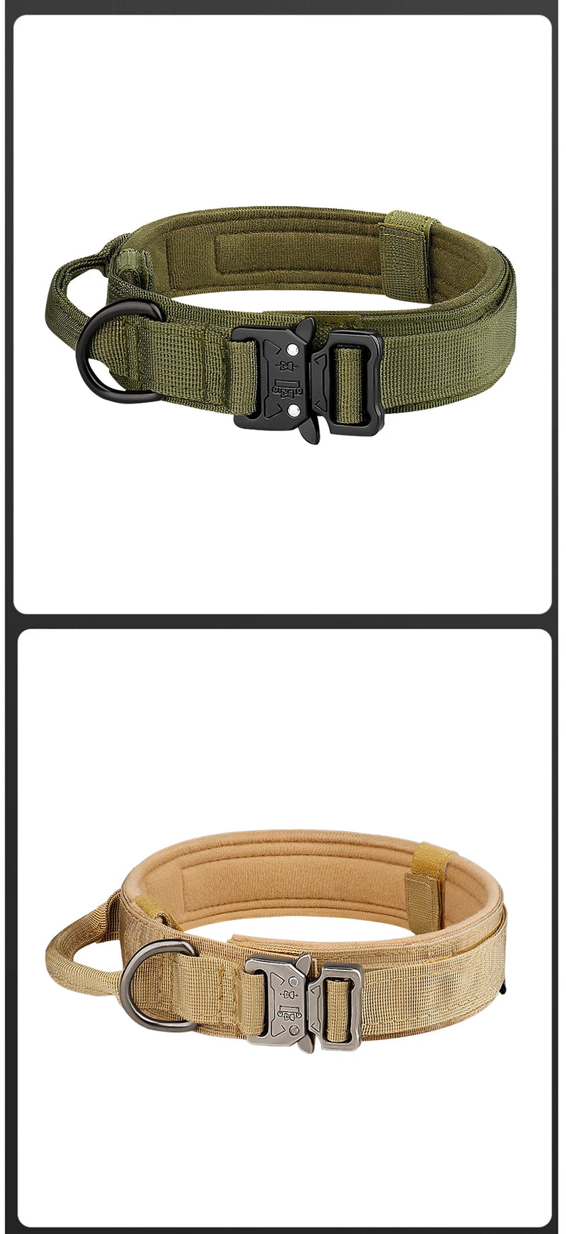 Tactical Dog Collar – Heavy-Duty Adjustable Nylon Collar with Metal Buckle for Medium & Large Dogs