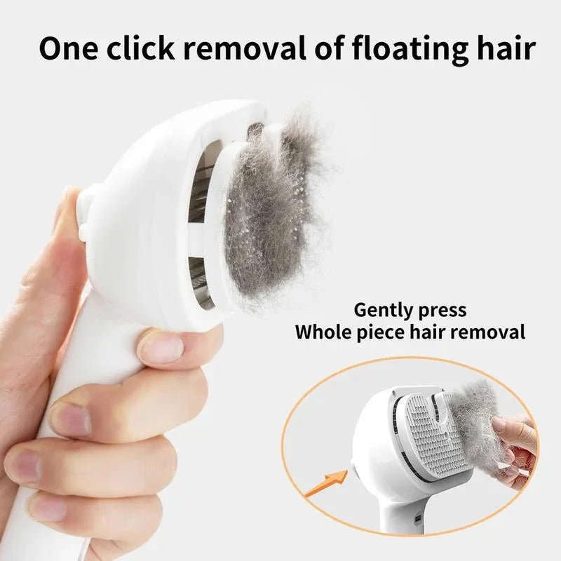 Steam Massage Grooming Brush – Soft-Teeth Hair Removal Comb with Soothing Mist for Cats & Dogs