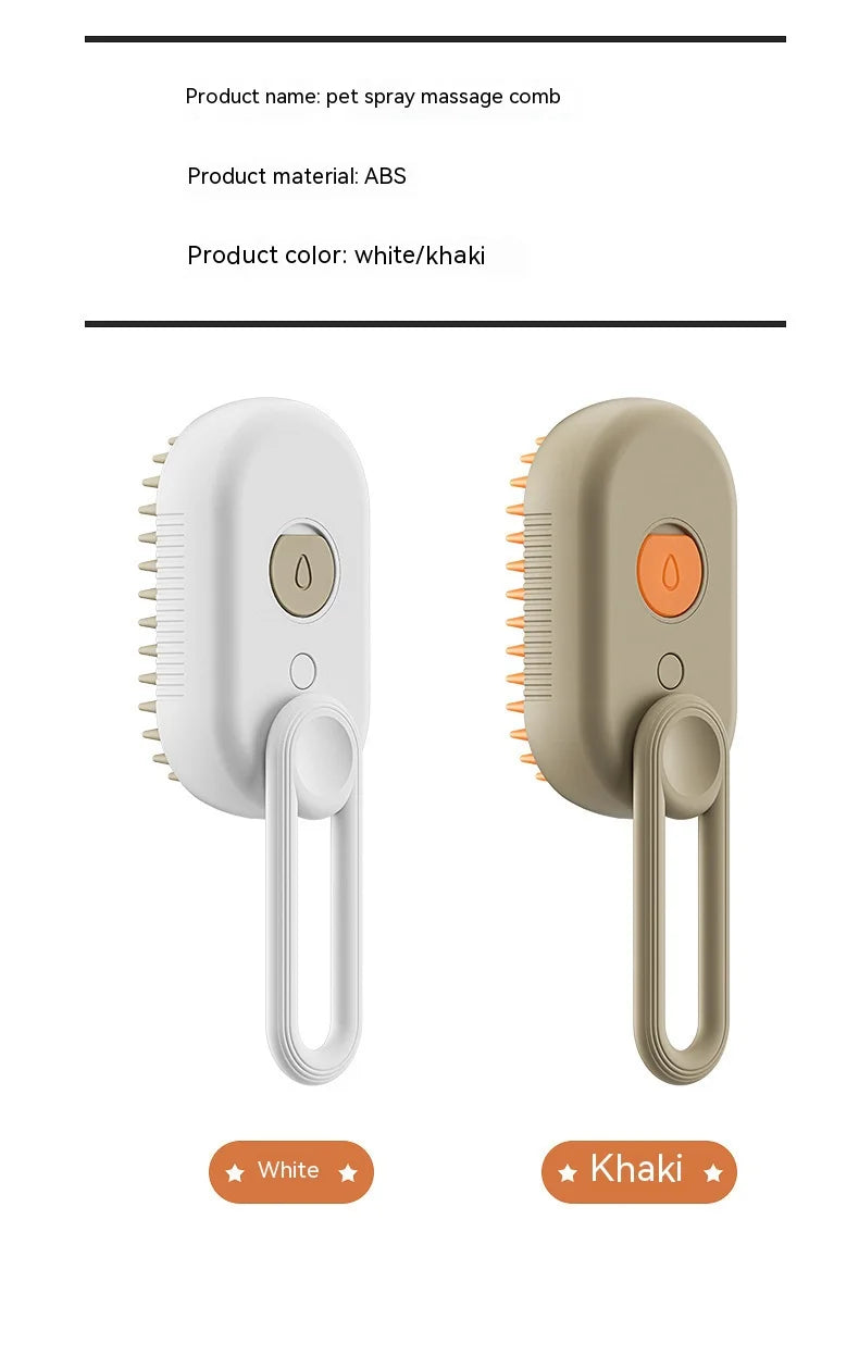 4-in-1 Electric Spray Grooming Brush – Anti-Static, Hair Removal & Massage Comb for Cats & Dogs