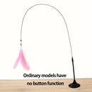 Interactive Feather Wand – Cat Teaser Toy with Bell & Suction Cup Base for Endless Playtime