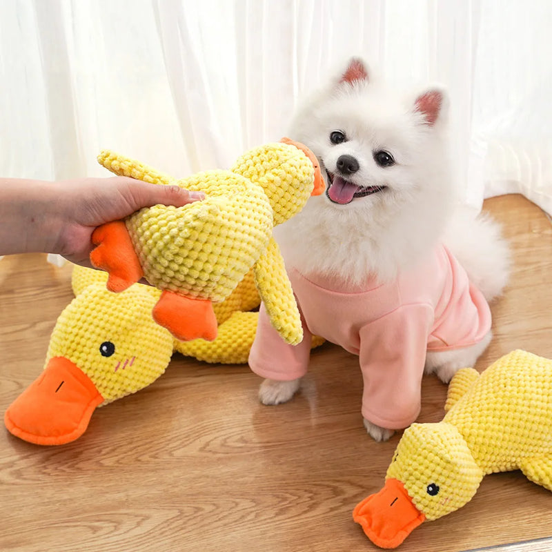 🦆 Yellow Plush Luxury Dog Chew Toy  Eco-friendly | Durable | Squeaky | Cute Duck Design