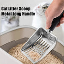 Stainless Steel Cat Litter Scoop – Heavy-Duty Long Handle Metal Poop Shovel (Low Dust, Easy Clean)