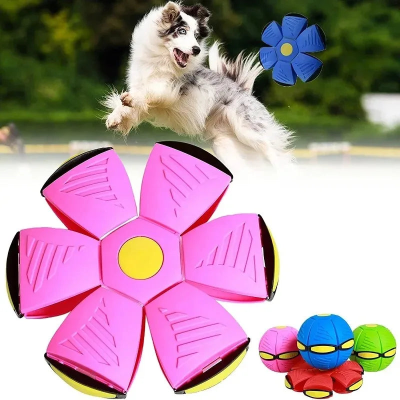 Flying Saucer Bouncing Ball – Durable Transforming Fetch Toy for Active Dogs